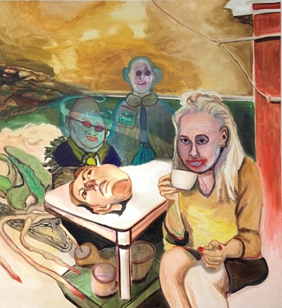 Petra Werlich :: schilderijen Title: Loose your head of manic addiction, 110x120 cm, 2016